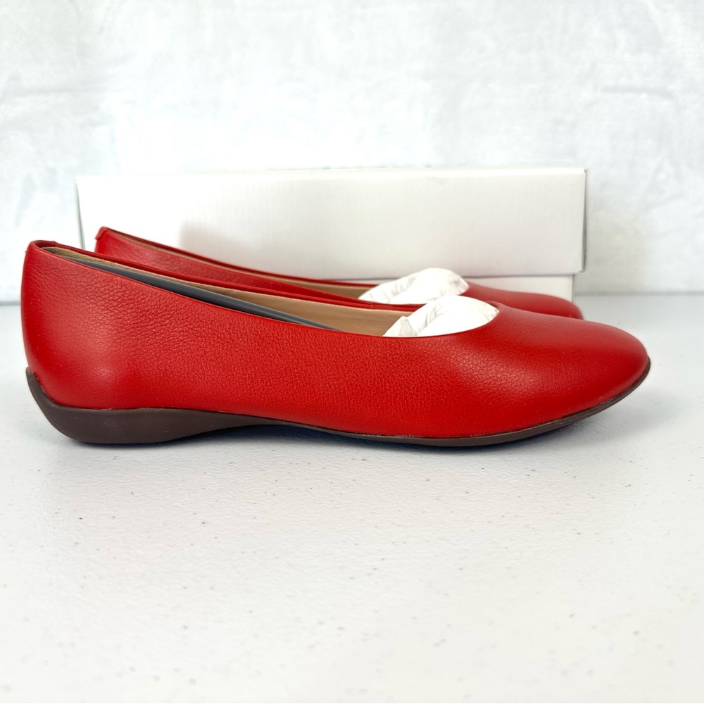 New Marc Joseph NY Slip On Ballet Flats Size 7 Leather Red  Napa Bedford St